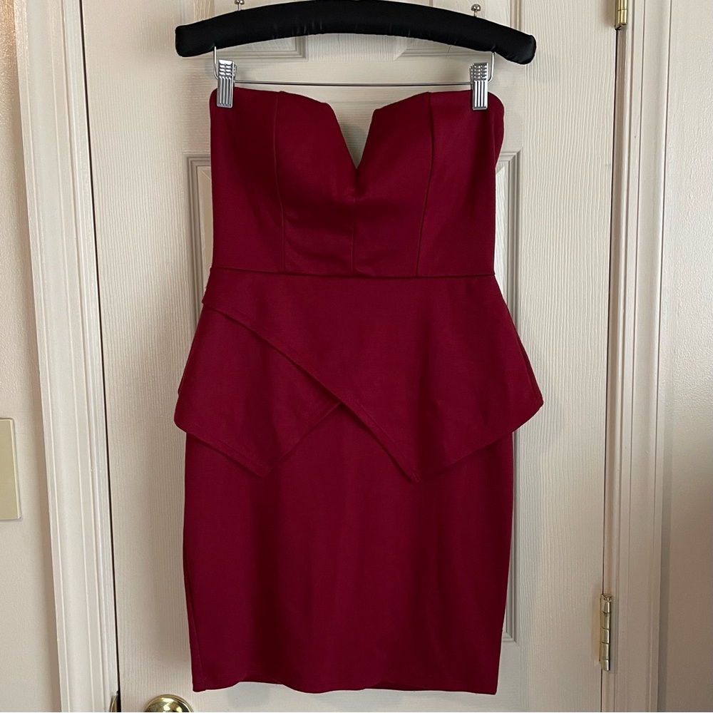 Charlotte Russe Strapless Burgundy Dress